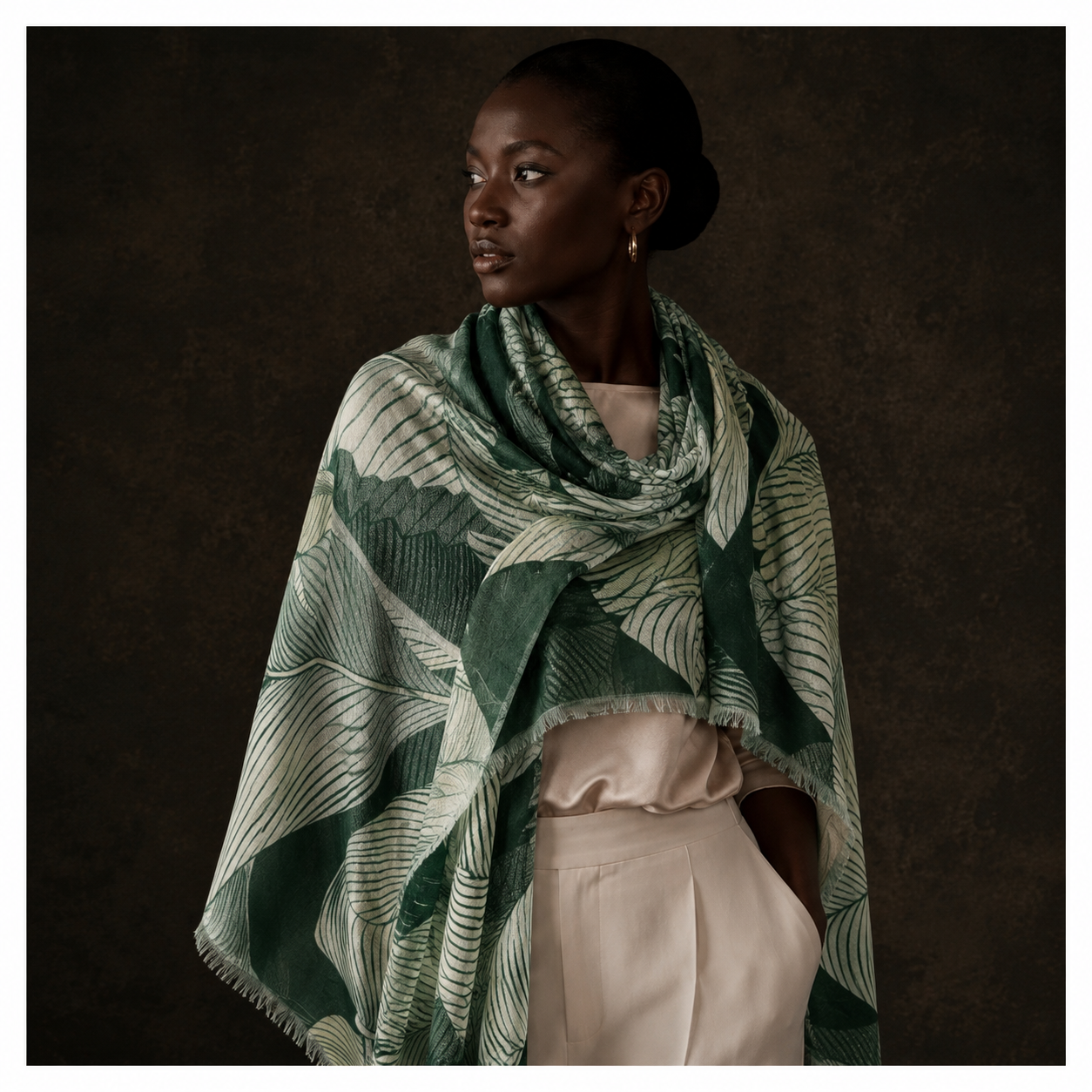 SOFTROPICS CASHMERE SCARF - FOREST