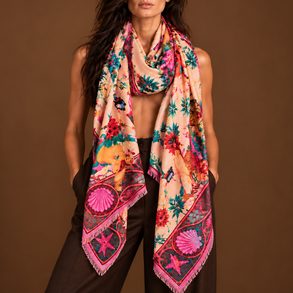 SEREN CASHMERE SCARF - LIGHT ROSE