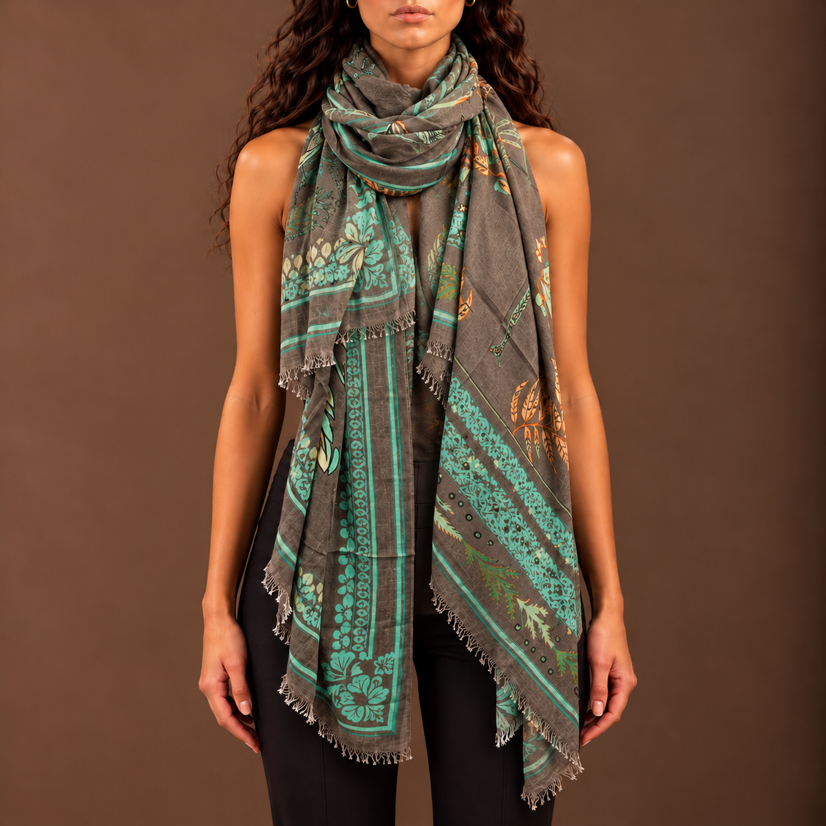 NOIRE CASHMERE SCARF - TWINE
