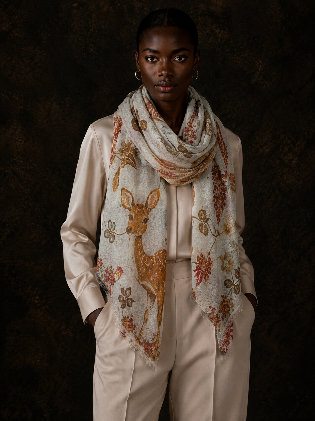 NESTLEAP CASHMERE SCARF - BIANCO