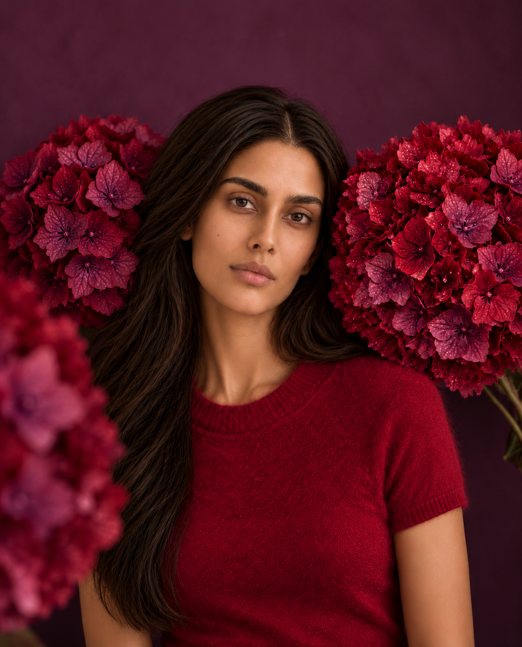 BRUSHED CASHMERE SHIRT - WINE
