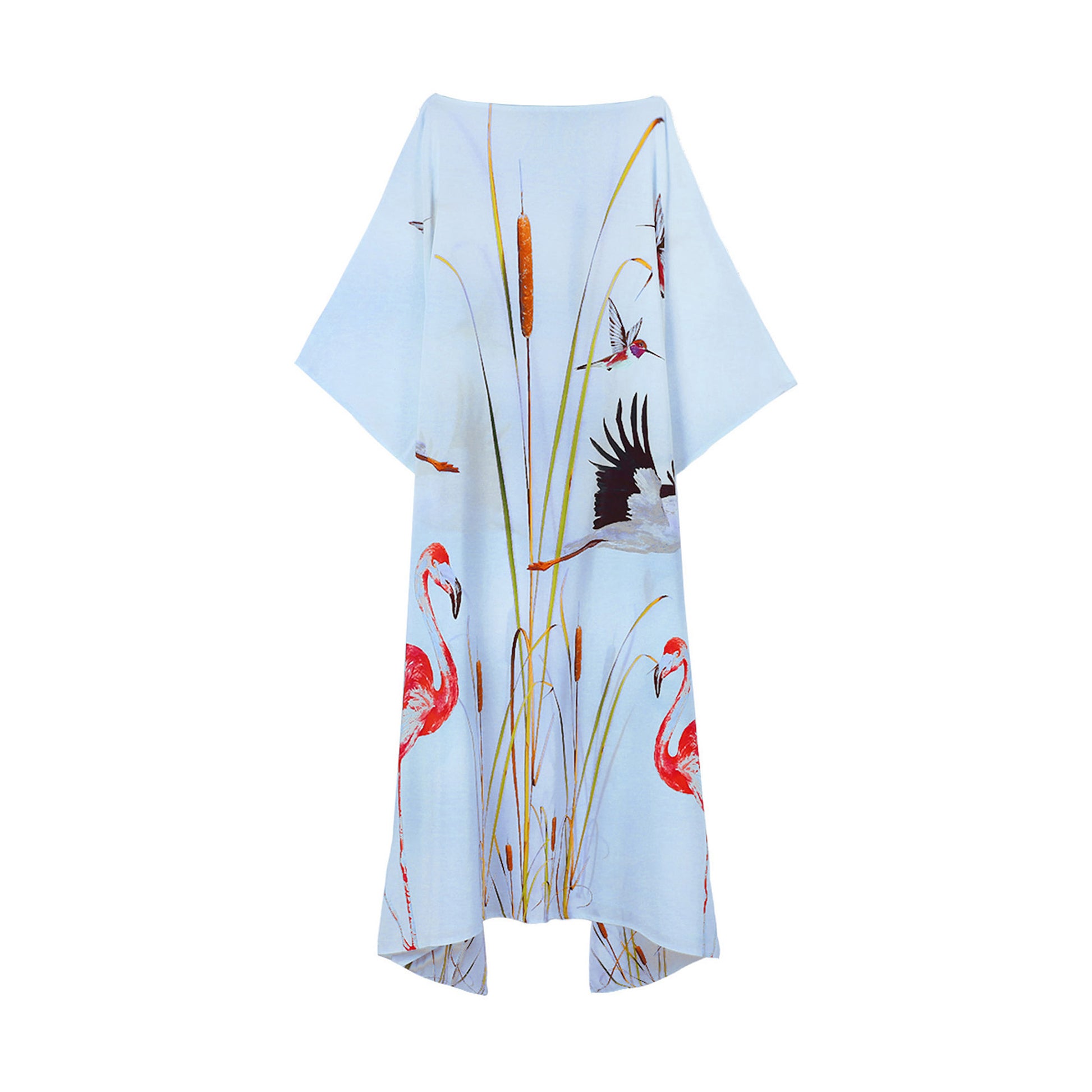 FLAMINGO SILK TUNIC - BLUE
