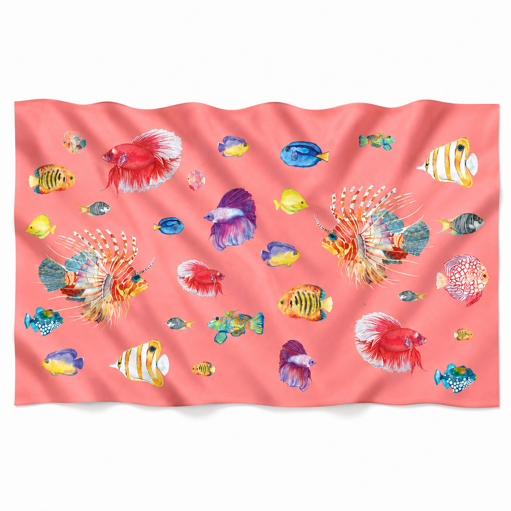 FISHTALE CASHMERE SCARF - CORAL