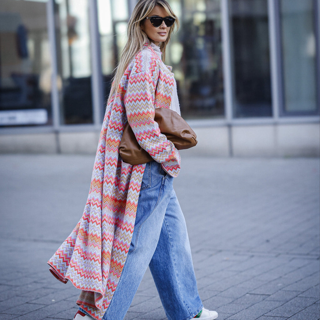 MAISON CARDIGAN - PINK/GREY
