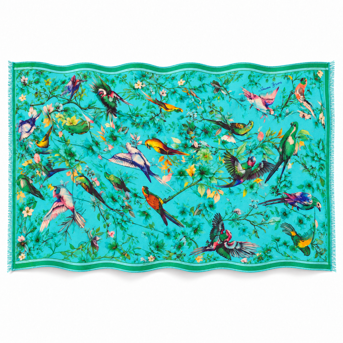 VELVET CASHMERE SCARF - GREEN