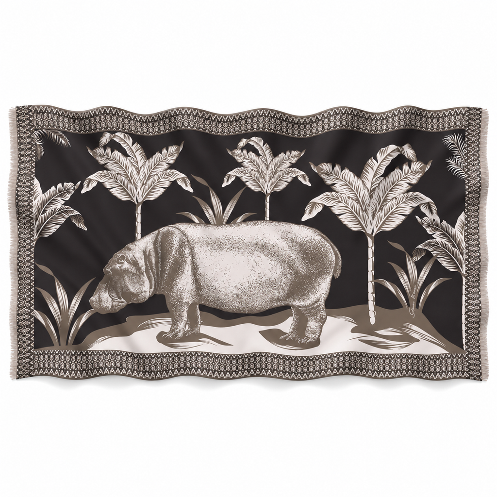 HIPPO CASHMERE SCARF - COMPOST