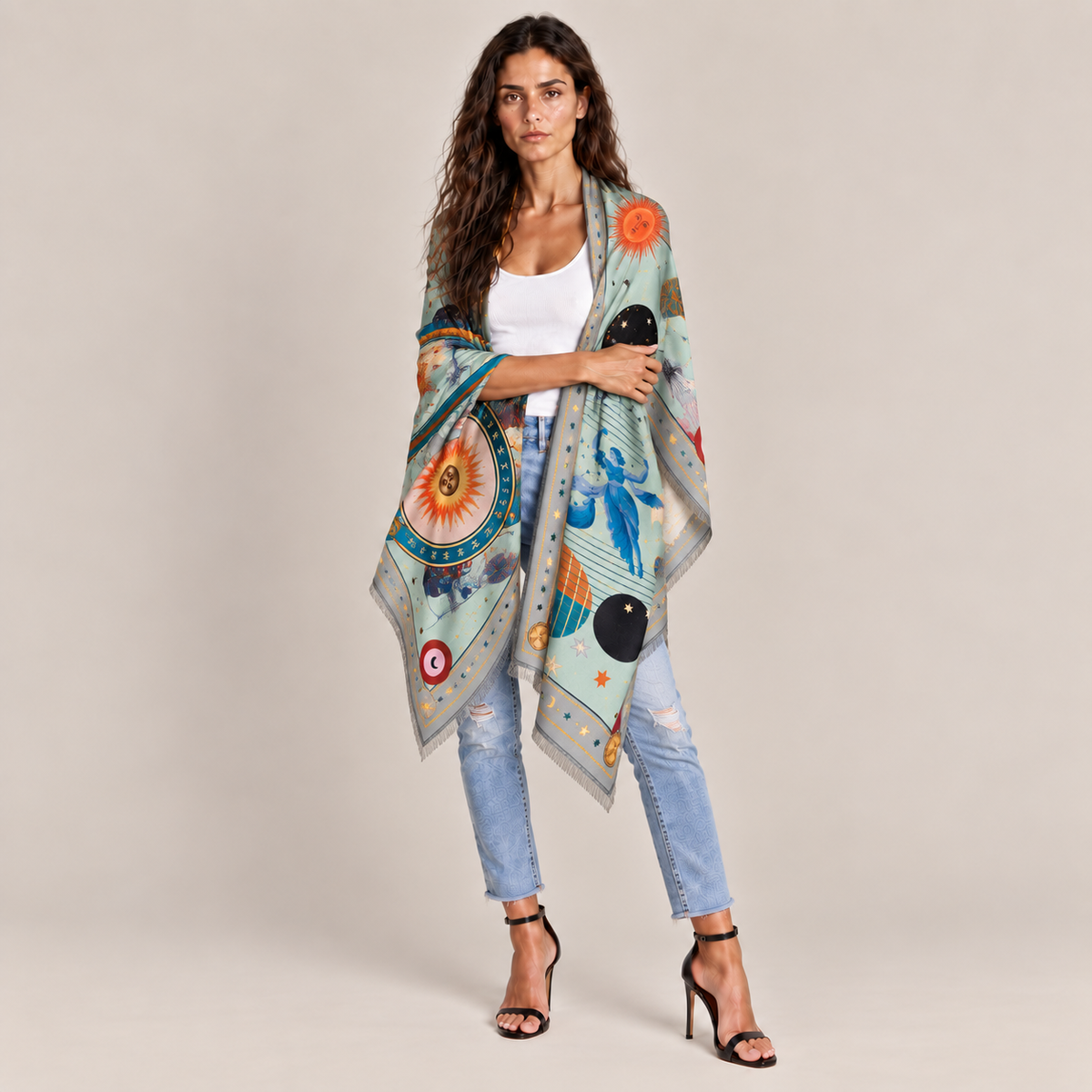 ASTRAEA CASHMERE SCARF - MOON