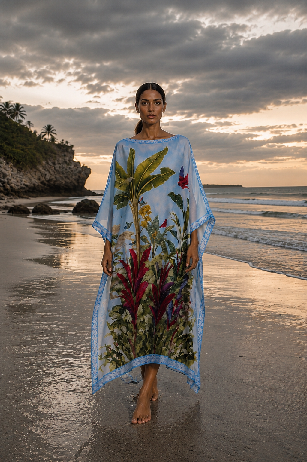 PARADISO SILK TUNIC - LIGHT BLUE