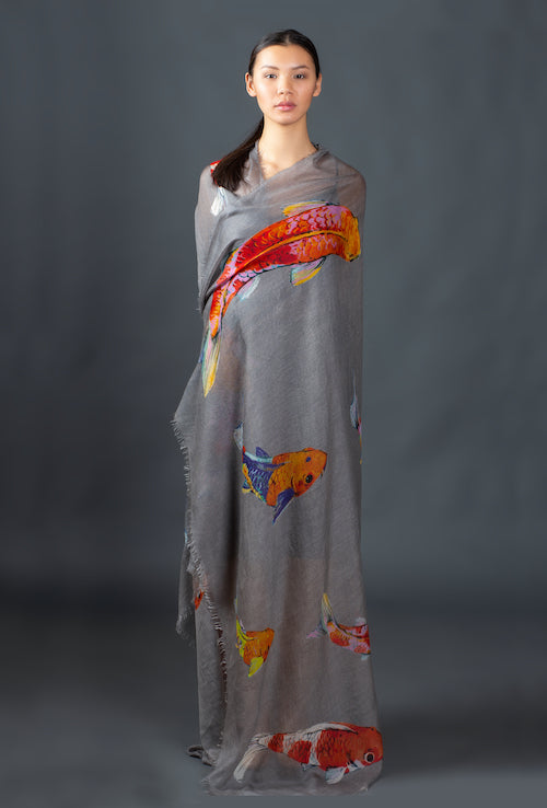 KOI CASHMERE SCARF - GREY