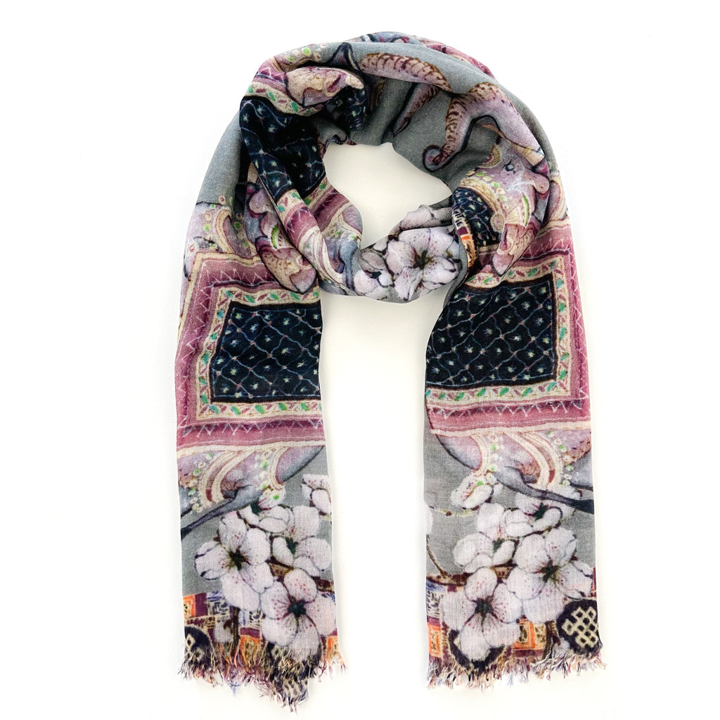 ELEPHANT CEREMONY CASHMERE SCRAF