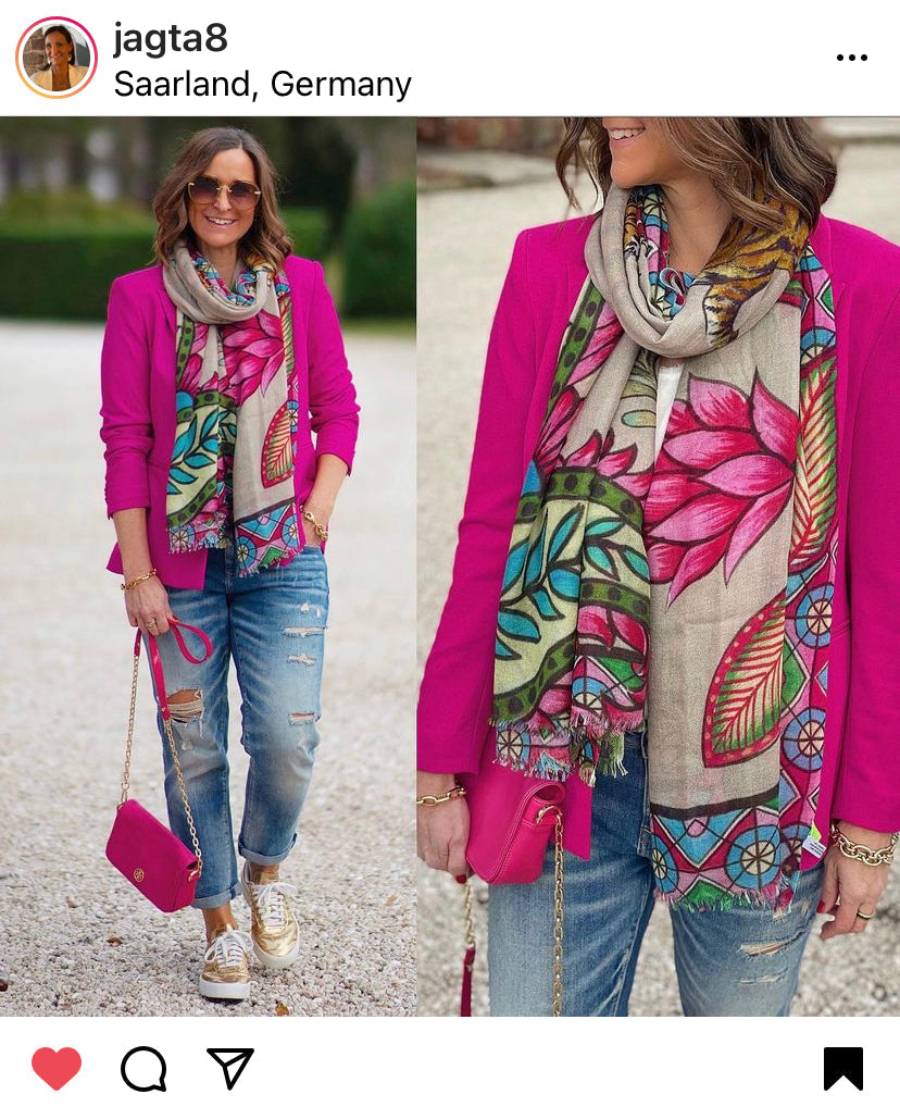 TIGER & JUNGLE CASHMERE SCARF LARGE