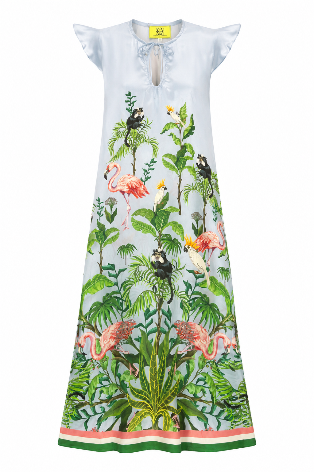JUNGLE ANIMALS KIMI DRESS - LIGHT BLUE