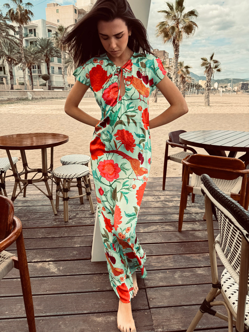 BIRD PARADISE KIMI DRESS - MINT