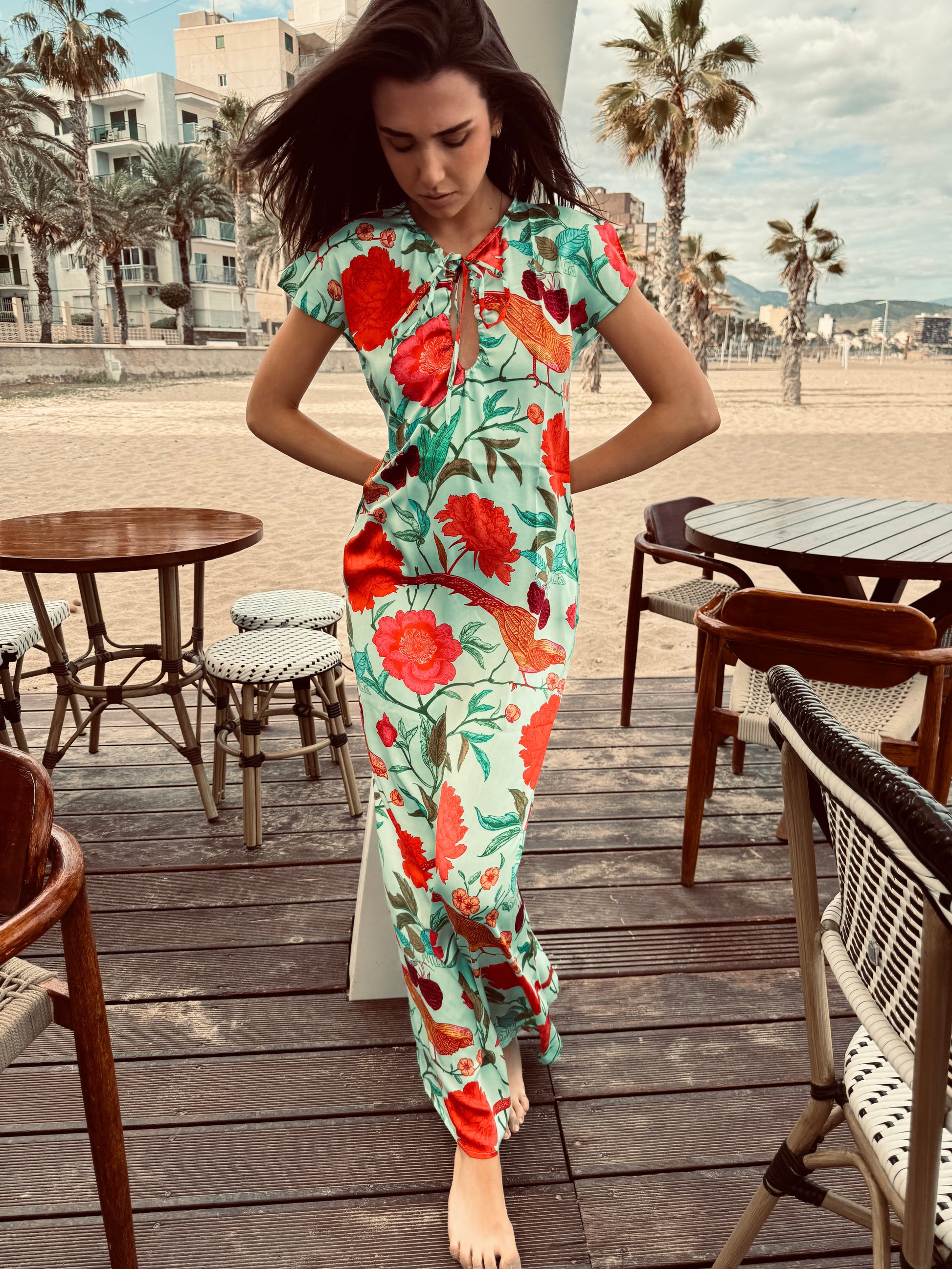 BIRD PARADISE KIMI DRESS - MINT