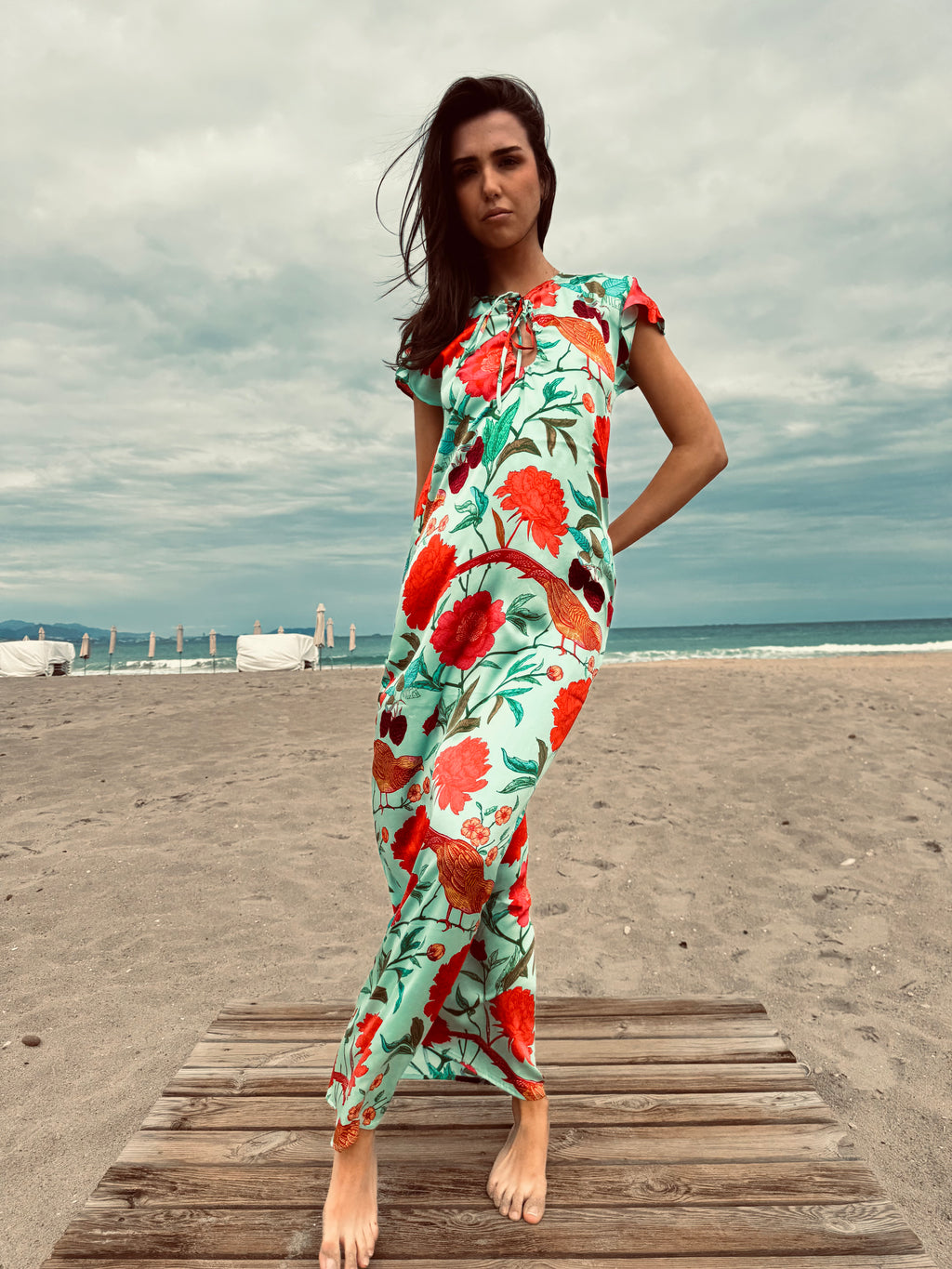 BIRD PARADISE KIMI DRESS - MINT