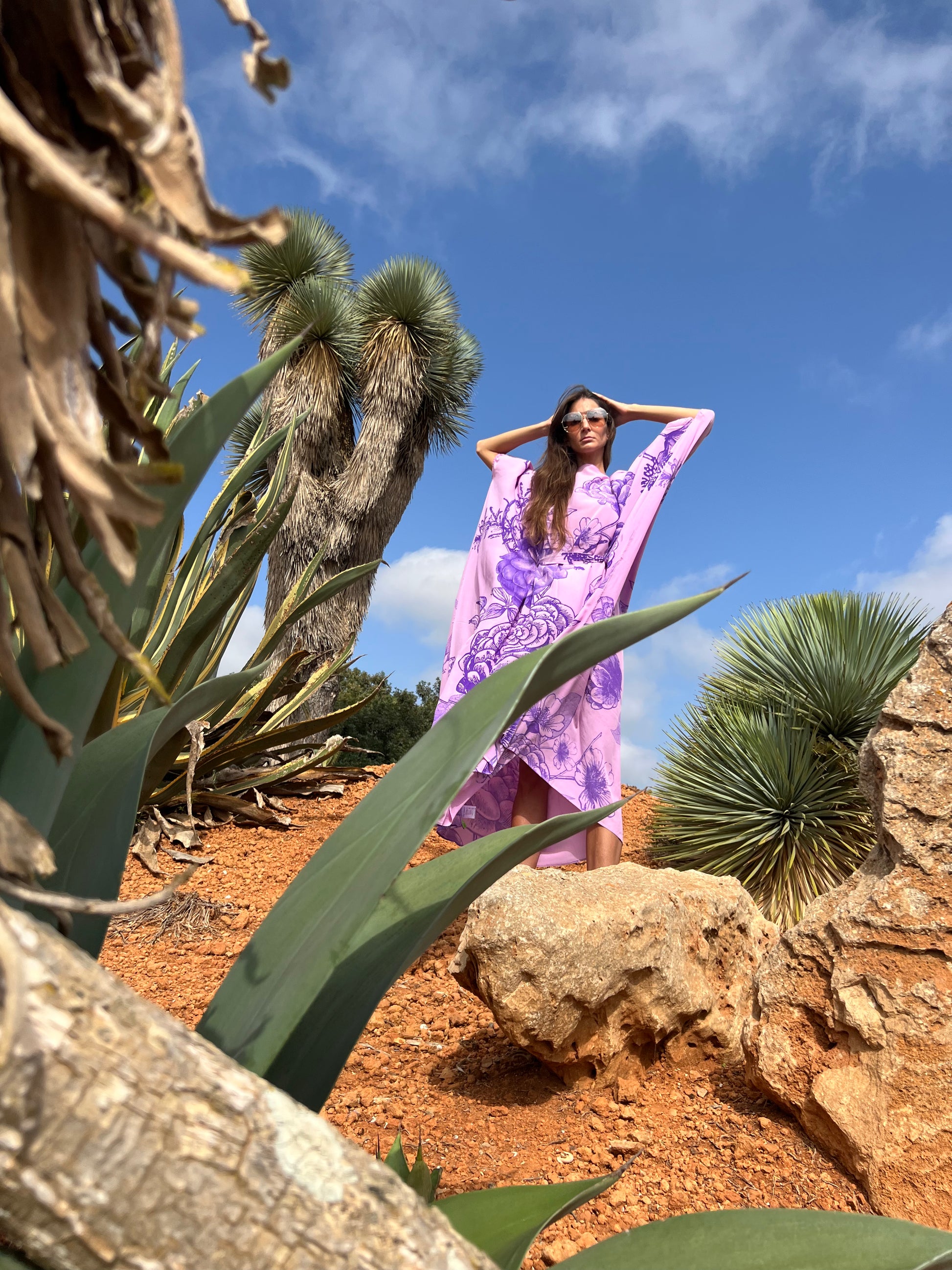 FLOWER EXPLOSION EVENING DRESS - LIGHT PURPLE/PURPLE