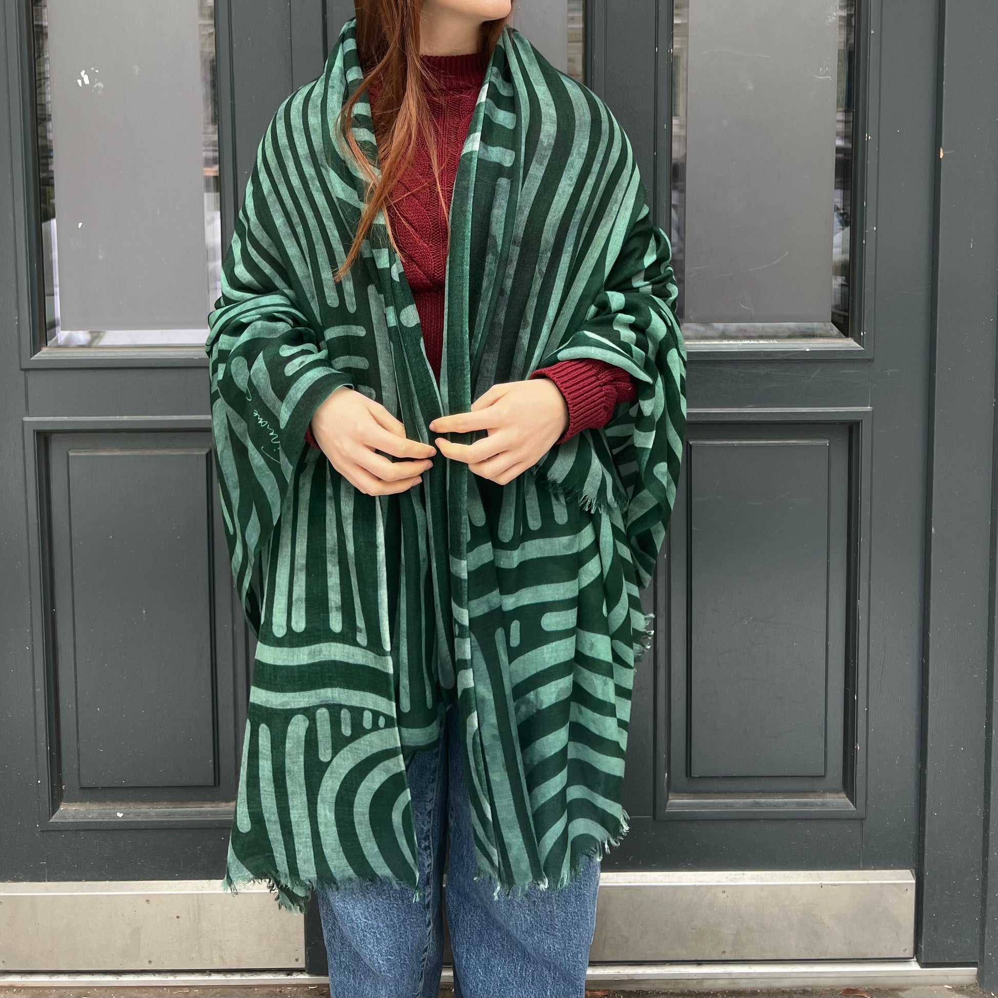 RETROSPECT CASHMERE FELTED SCARF - FELTED FOREST