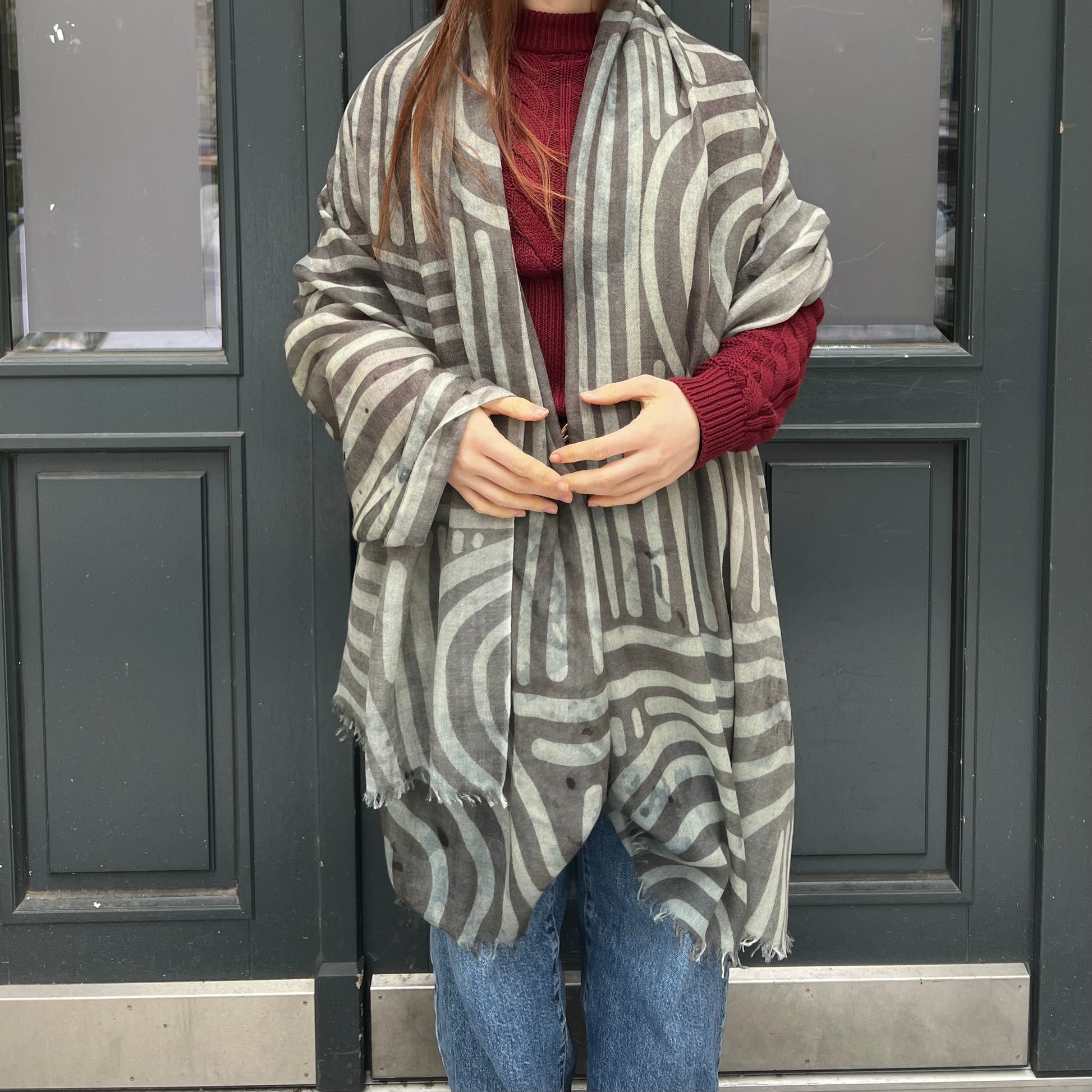 RETROSPECT CASHMERE FELTED SCARF - FELTED OFFWHITE