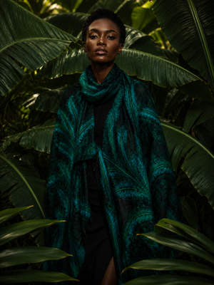 VERDLEAF CASHMERE SCARF - FOREST