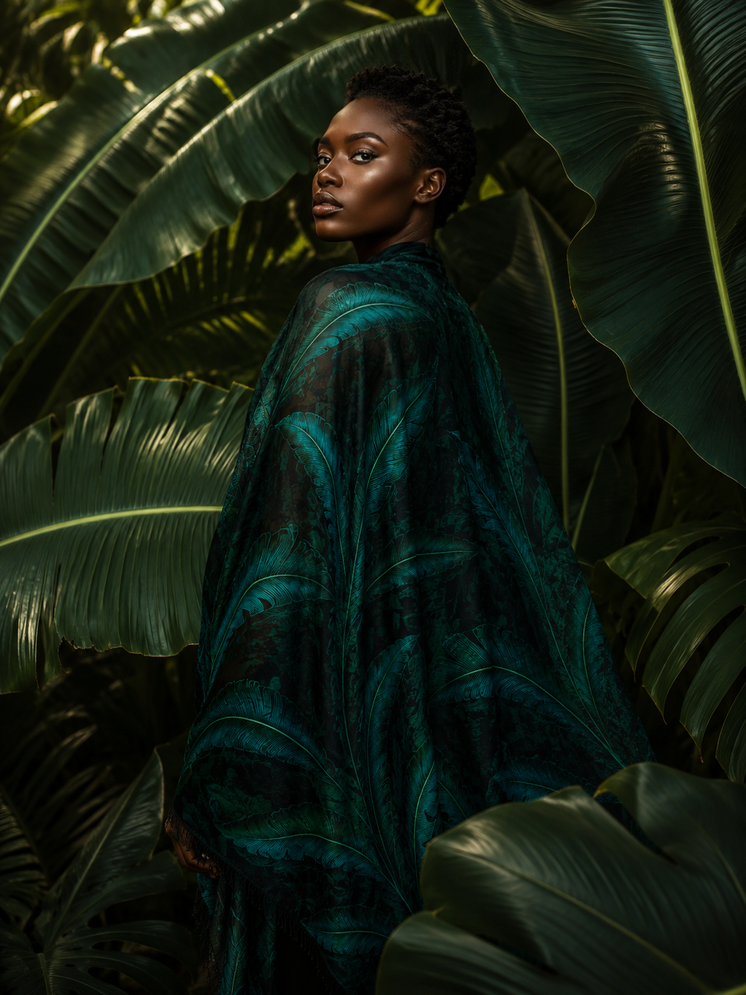 VERDLEAF CASHMERE SCARF - FOREST