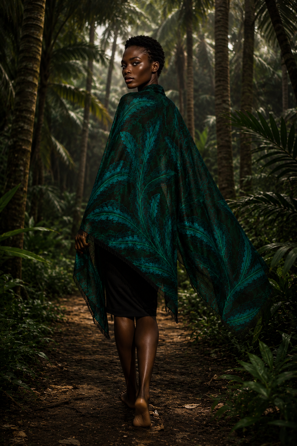 VERDLEAF CASHMERE SCARF - FOREST