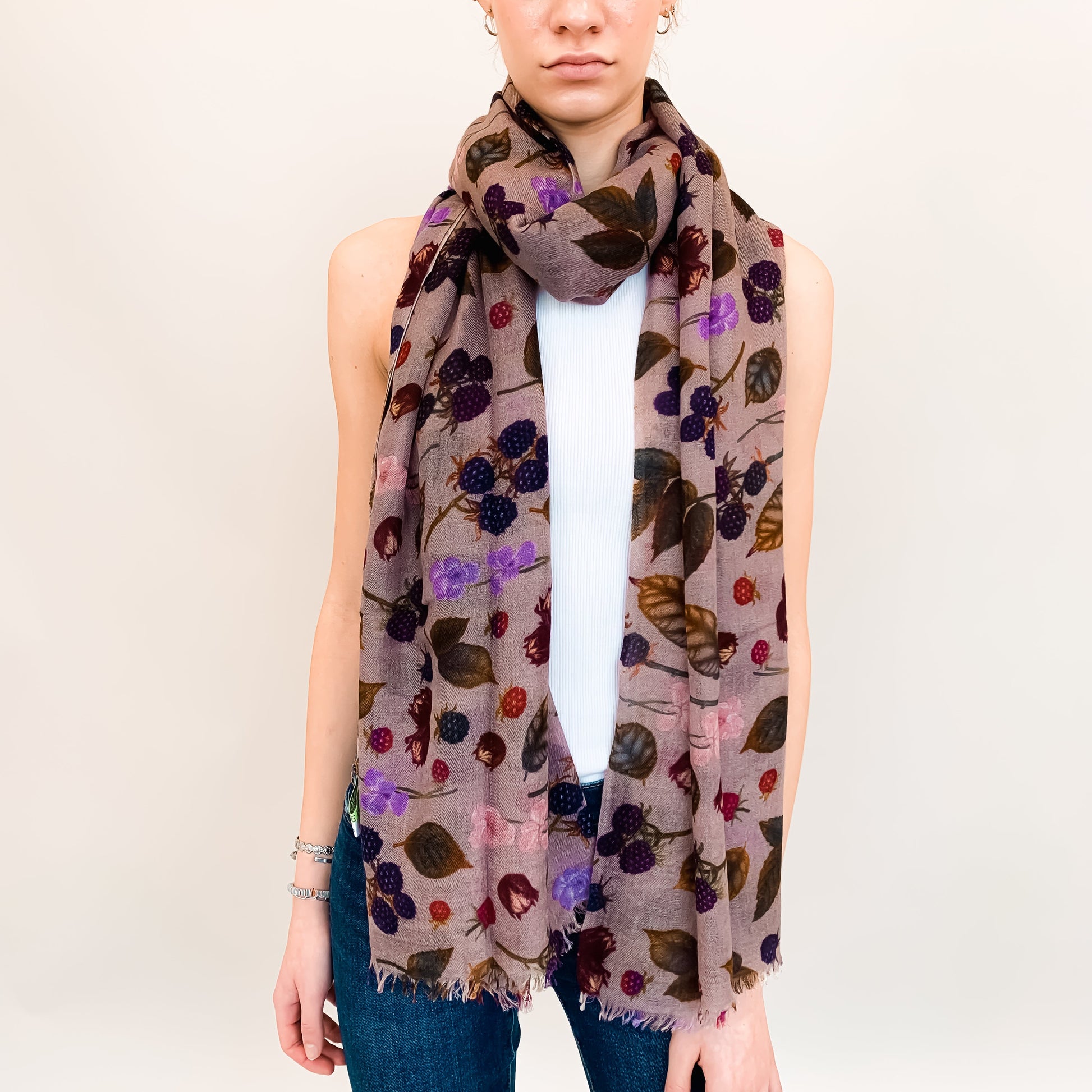BERRY CASHMERE SCARF