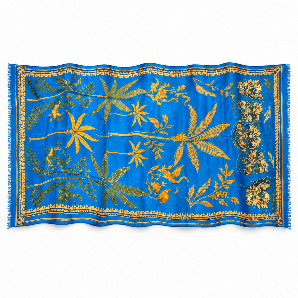 NOIRE CASHMERE SCARF - BLUE