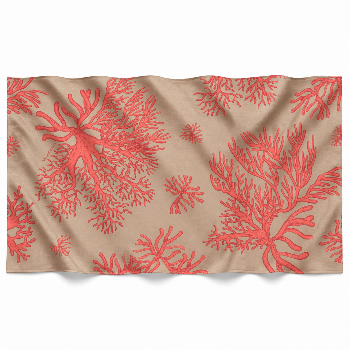 AMORAL CASHMERE SCARF - TAUPE/CORAL