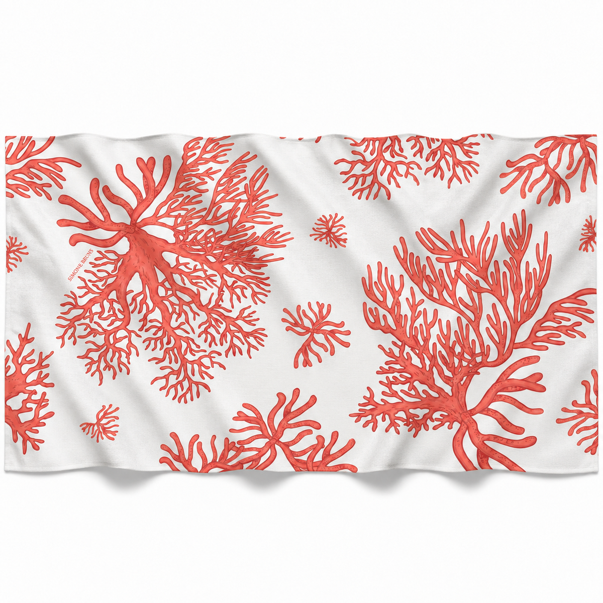 AMORAL CASHMERE SCARF - OFF WHITE/CORAL