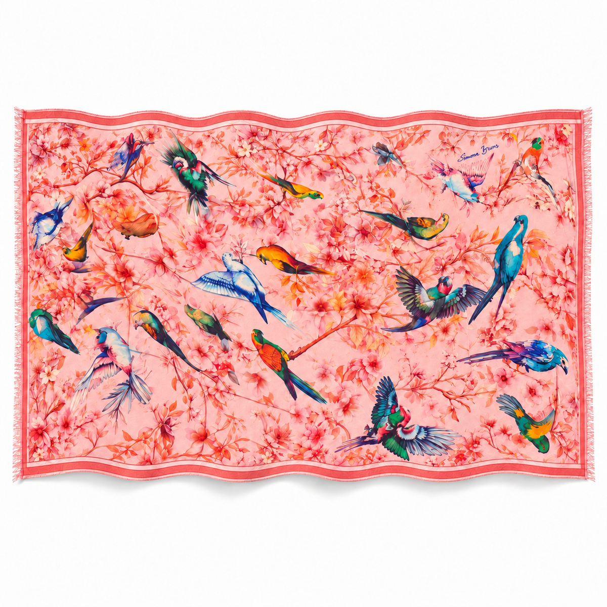 VELVET CASHMERE SCARF - ROSE