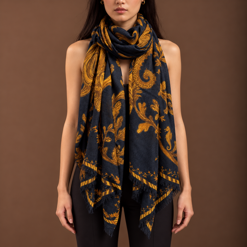 TENTARA CASHMERE SCARF - MIDNIGHT