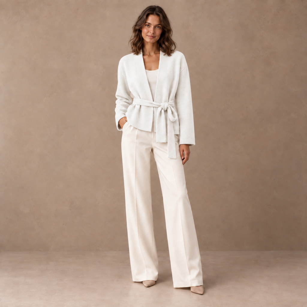 BRUSHED ANIKA KIMONO - CHALK