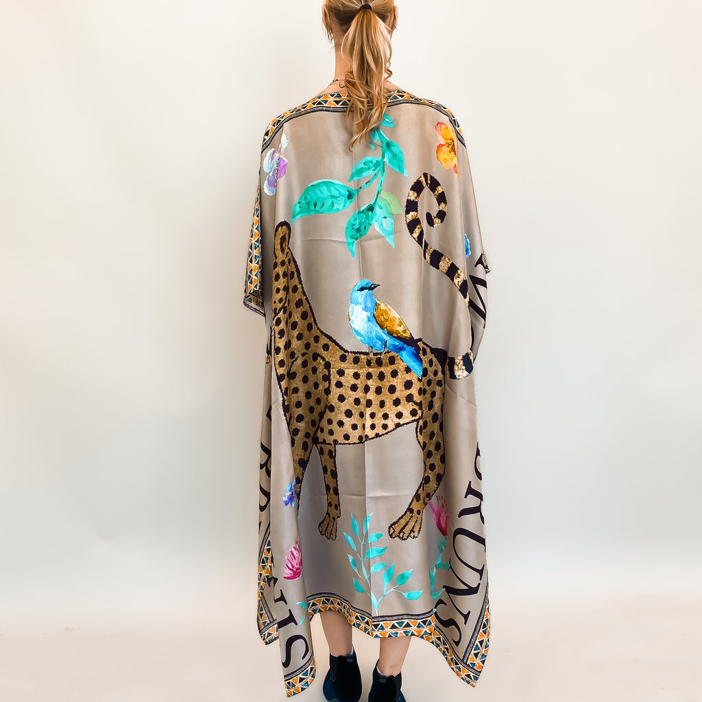 VENICE LEO SILK TUNIC - TAUPE