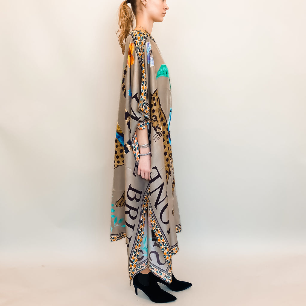 VENICE LEO SILK TUNIC - TAUPE