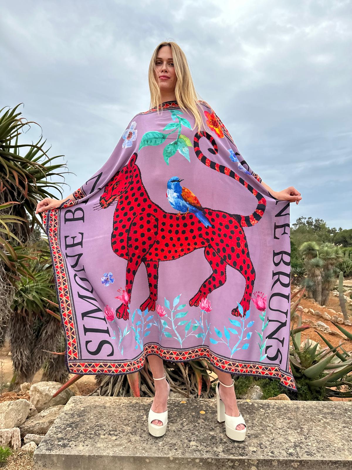 VENICE LEO SILK TUNIC - PLUM