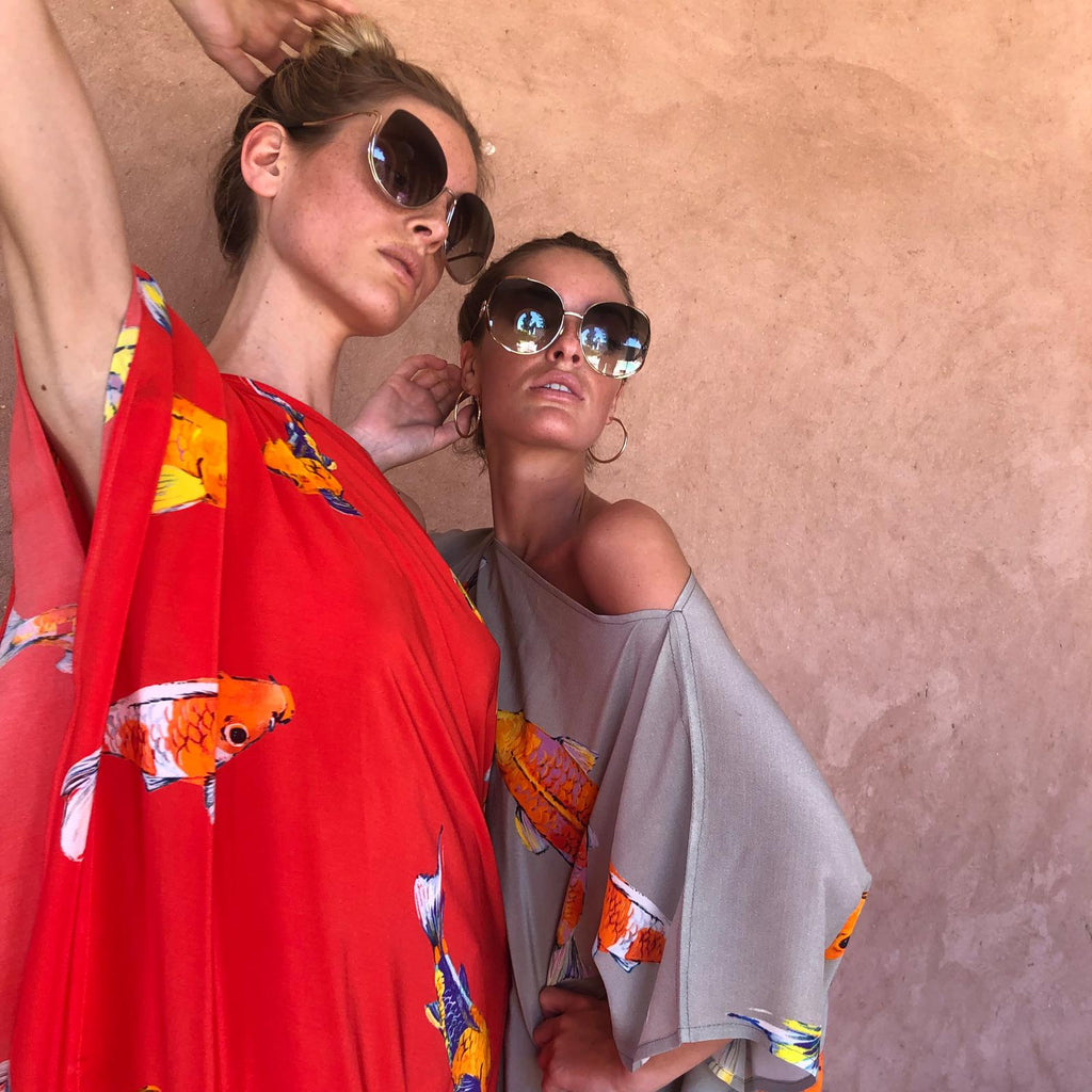 KOI SILK TUNIC - RED