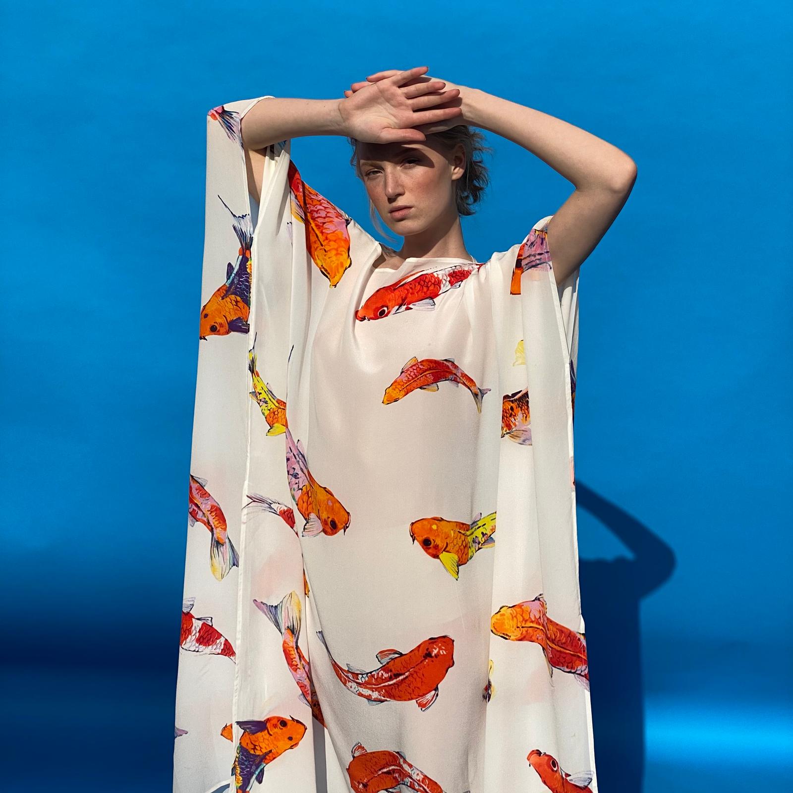 KOI SILK TUNIC - WHITE