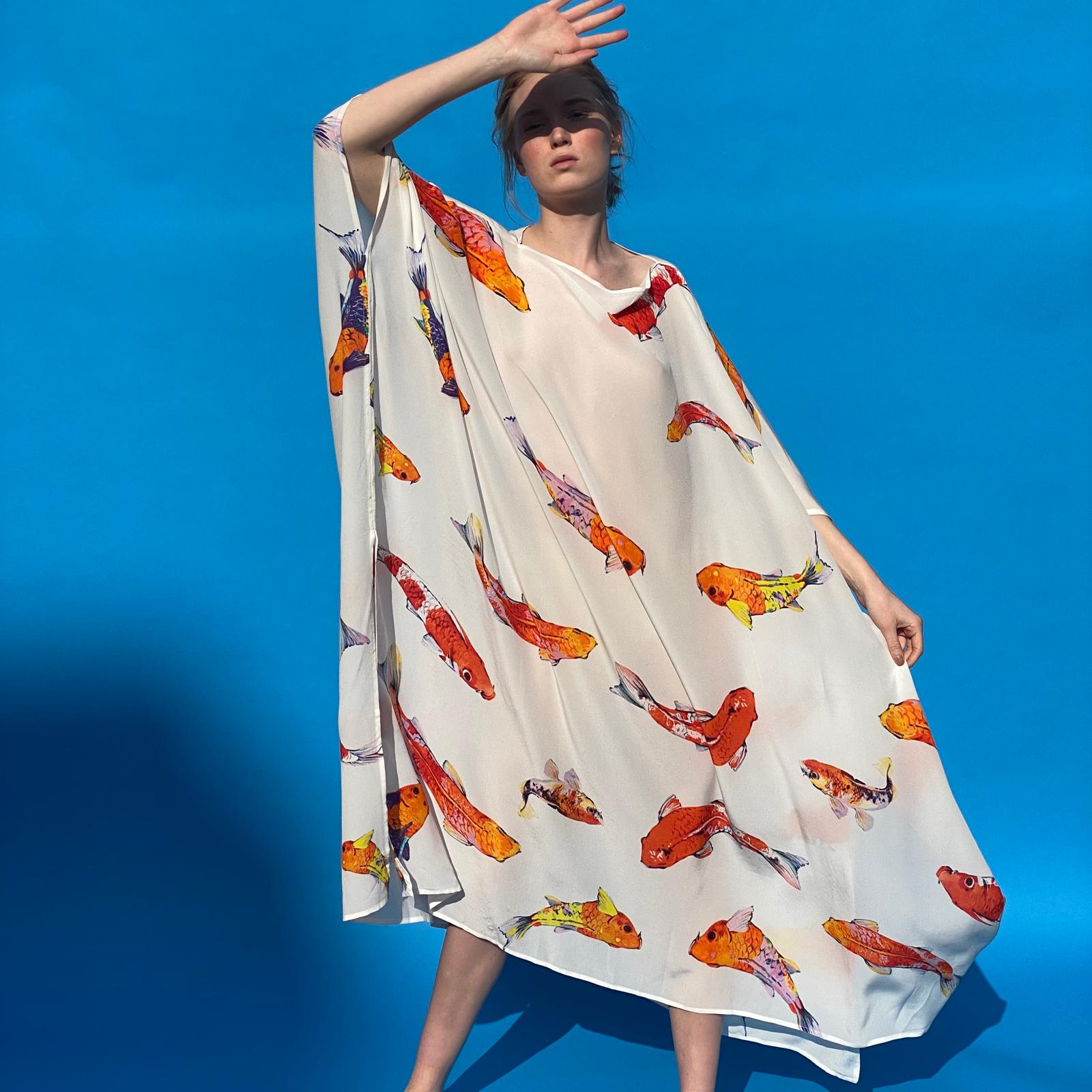 KOI SILK TUNIC - WHITE