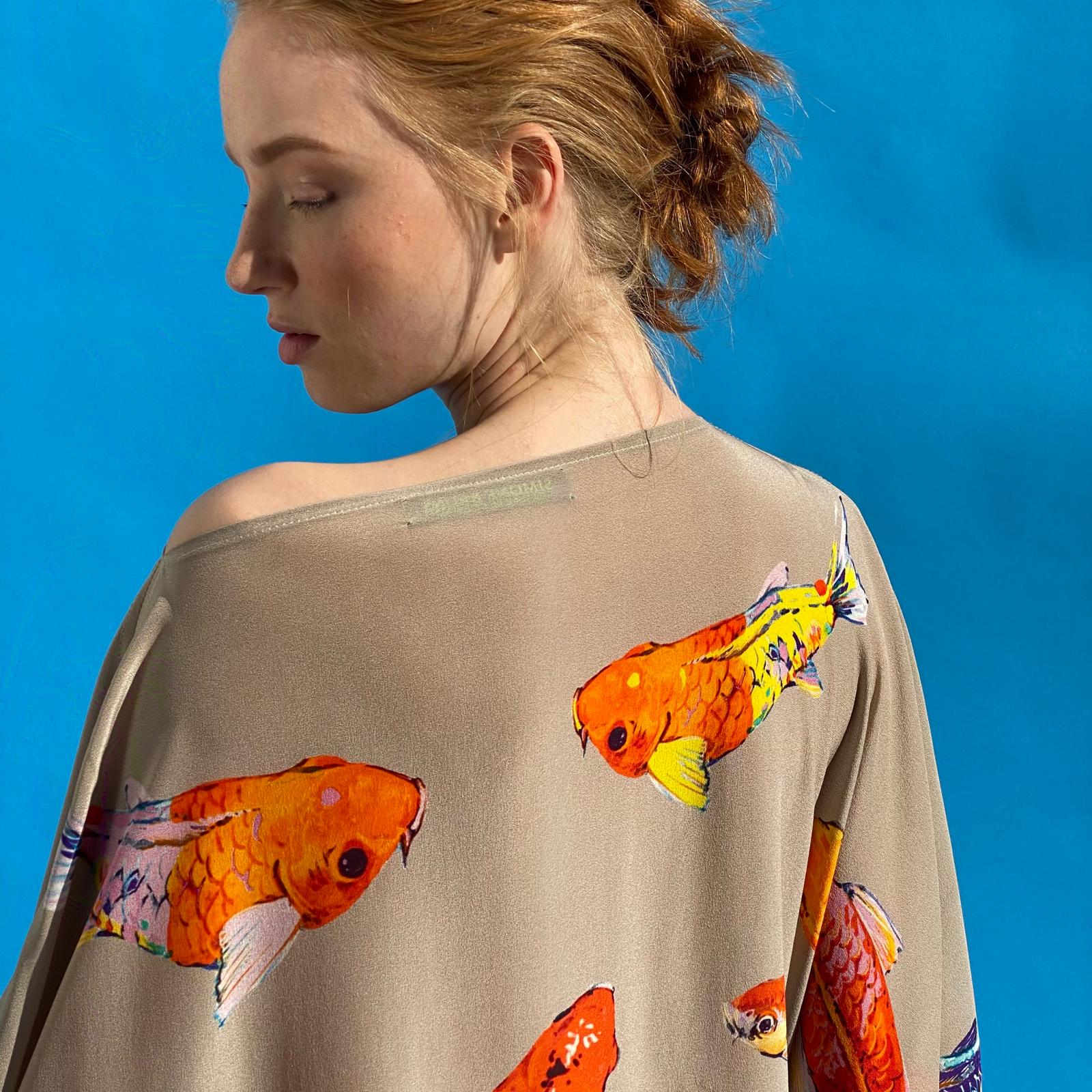 KOI SILK TUNIC - TAUPE