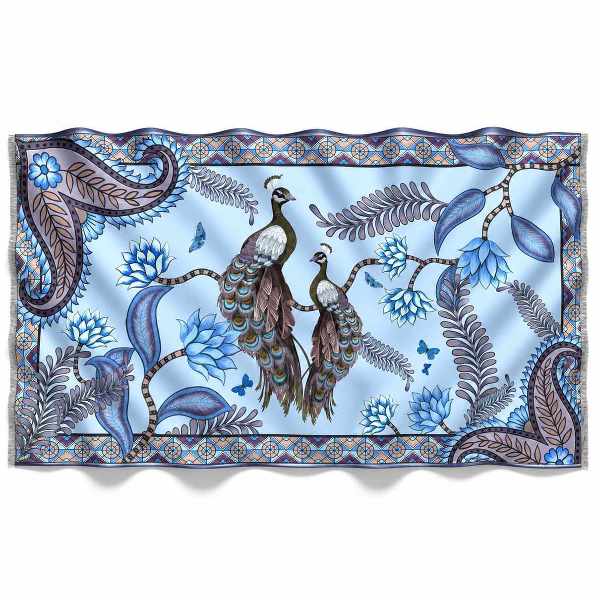 AZURE CASHMERE SCARF - LIGHT BLUE