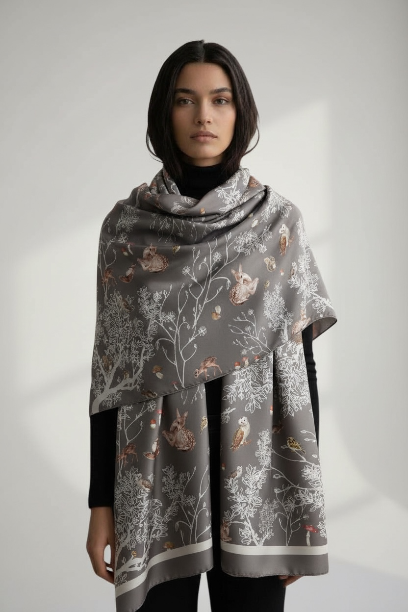 WOODS CASHMERE SCARF - GREY