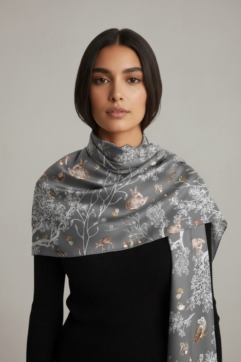 WOODS CASHMERE SCARF - GREY