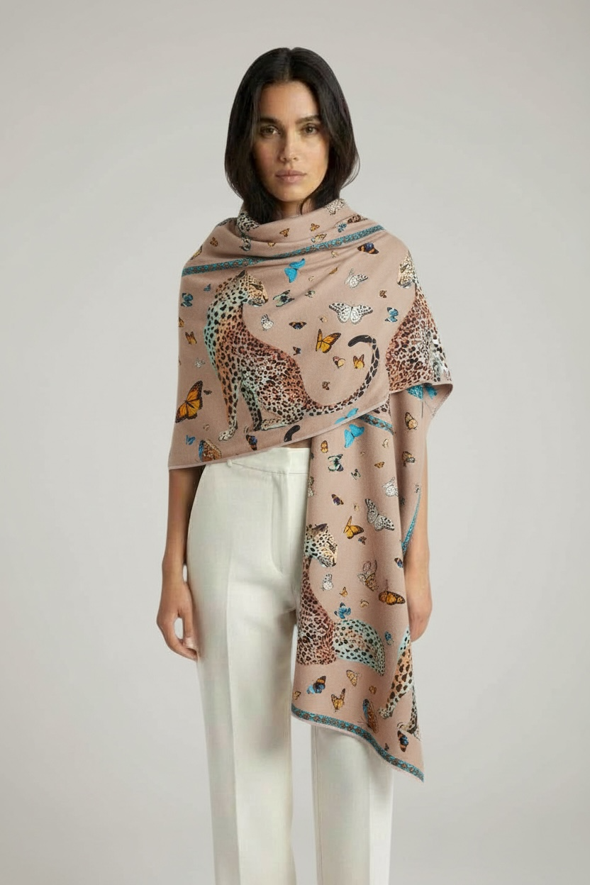 INDIANA CASHMERE SCARF - TAUPE