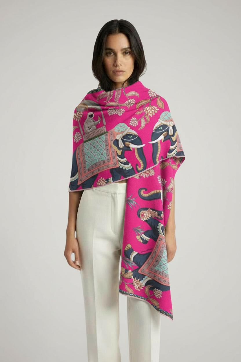 INDIANA CASHMERE SCARF - DAYGLOW