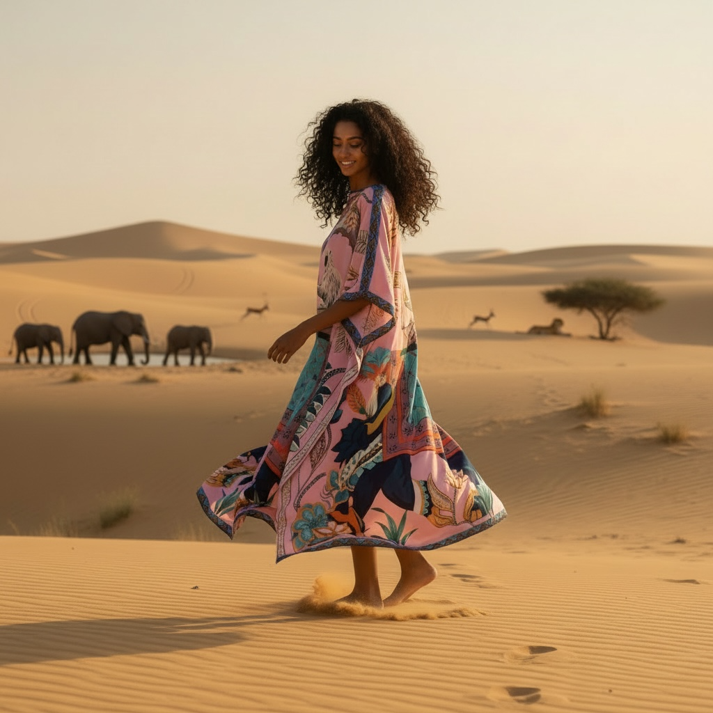 INDIANA SILK TUNIC - LIGHT ROSE