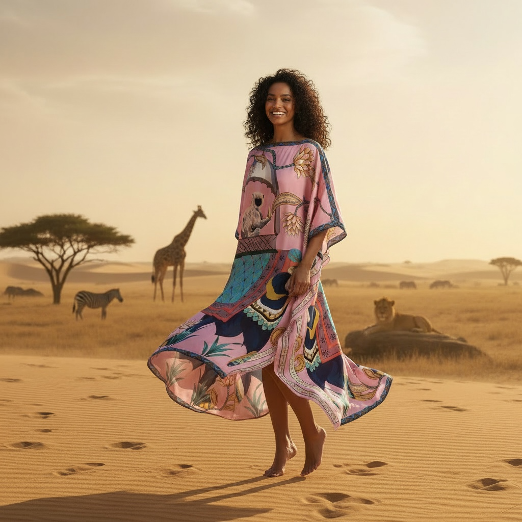 INDIANA SILK TUNIC - LIGHT ROSE