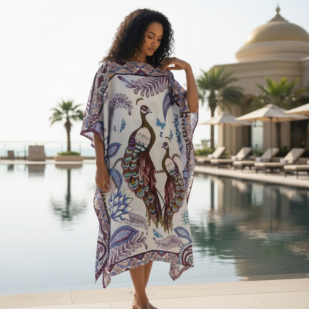 AZURE SILK TUNIC - LIGHT BLUE