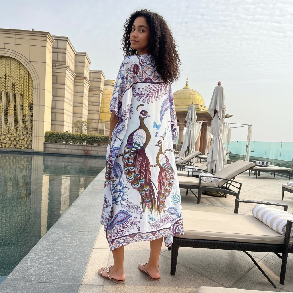 AZURE SILK TUNIC - LIGHT BLUE