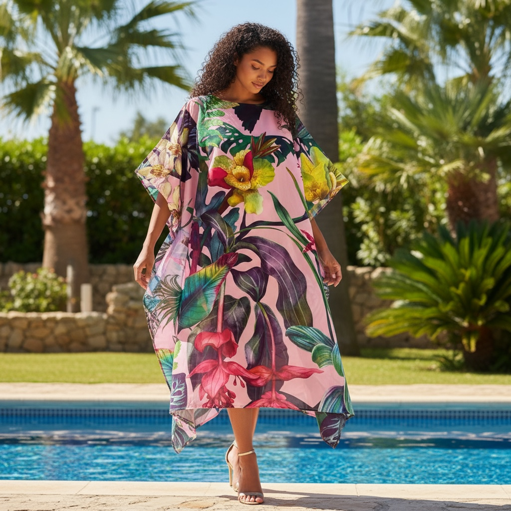 ORCHEDIA SILK TUNIC - LIGHT ROSE