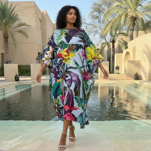 ORCHEDIA SILK TUNIC - LIGHT BLUE